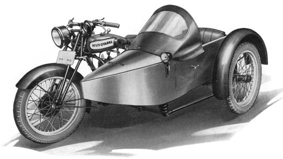 Husqvarna motorcykel med sidovagn