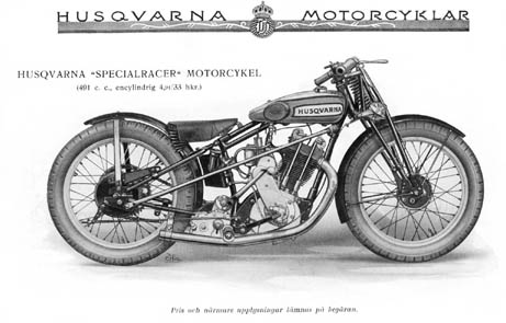 Husqvarna motorcykelracer fr�n 1930 talet